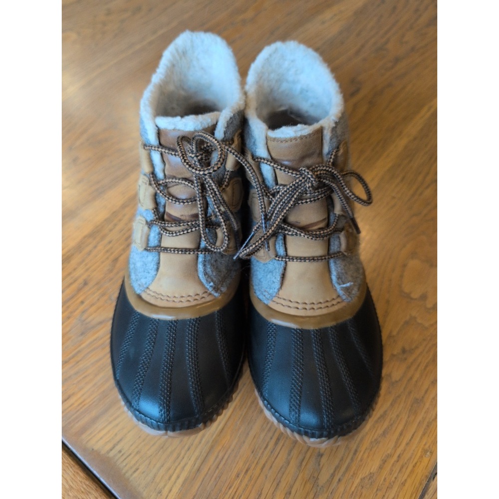 ❄️ Sorel Women's Out N About Plus Waterproof Boots Size 8.5 Gray Felt Tan